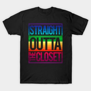 'Straight Outta The Closet' Awesome LGBTQ Pride Day Gift T-Shirt